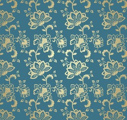 wedding card design, paisley floral pattern , India	