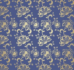 wedding card design, paisley floral pattern , India	
