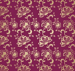 wedding card design, paisley floral pattern , India	