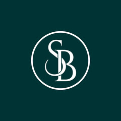 luxury Letter SB logo design vector