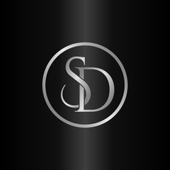 luxury Letter SD logo design vector