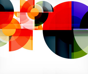 Obraz premium Abstract background, circle and triangle design round shapes overlapping. Geometric trendy template. Vector Illustration For Wallpaper, Banner, Background, Card, Book Illustration, landing page