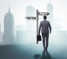 Businessman in difficult choice concept