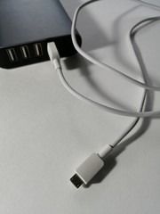 closeup of cable on black background