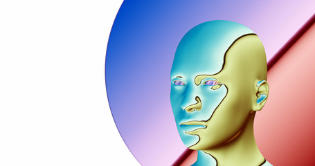 menschlicher Kopf in unterschiedlichsten Farben