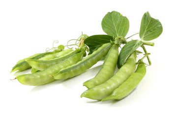 Pea pods and leaves