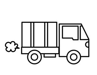 軽トラック荷物排気ガス(線画)