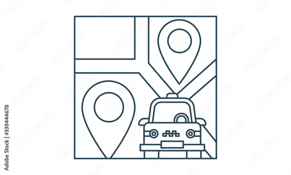 Poster mobile map icon for navigation and location services