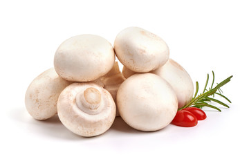 Champignon mushrooms, isolated on white background