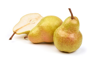 Ripe Fresh Juicy Pears, isolated on white background