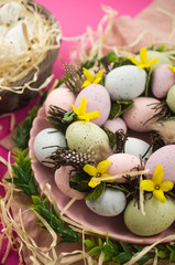Spring easter wreath decoration, background