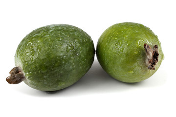 Wet feijoa fruits