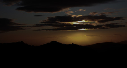 Pure sunset, after camping in the mountain. 