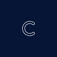 Abstract letter C logo design. Minimal emblem design template. 