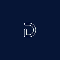 Abstract letter D logo design. Minimal emblem design template. 