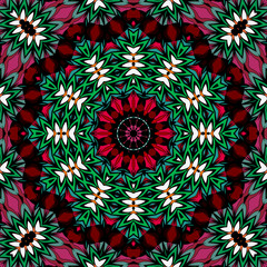 Seamless abstract mandala round pattern spring summer fresh