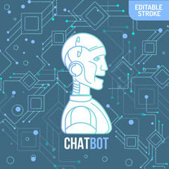 Linear chatbot concept. Vector illustration of virtual Assistance Of Website Or Mobile Applications. Chatting software, application.