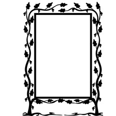 Oak frame wth signature. vector a4 format. hand draw illustration