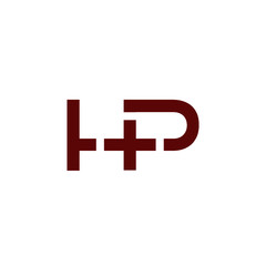 HP letter Type Logo Design isolated on white background