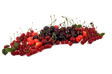 Group of different cherries