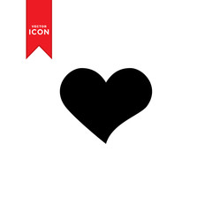 Heart icon vector. Love symbol illustration. Valentine's Day sign, emblem isolated on white background, Trendy flat design style.