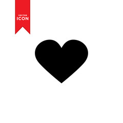 Heart icon vector. Love symbol illustration. Valentine's Day sign, emblem isolated on white background, Trendy flat design style.