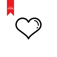 Heart icon vector. Love symbol illustration. Valentine's Day sign, emblem isolated on white background, Trendy flat design style.