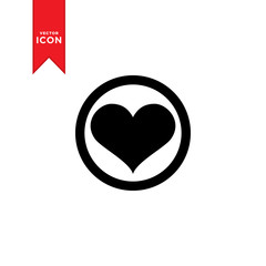 Heart icon vector. Love symbol illustration. Valentine's Day sign, emblem isolated on white background, Trendy flat design style.