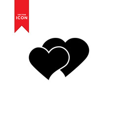 Heart icon vector. Love symbol illustration. Valentine's Day sign, emblem isolated on white background, Trendy flat design style.