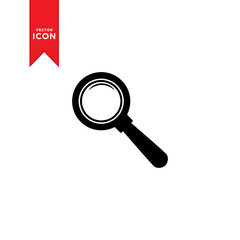 Magnifying glass icon vector. Trendy flat design style on white background.