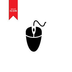 Computer mouse icon vector. Trendy flat design style on white background.