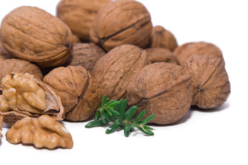 nuts dried fruits isolated on white
