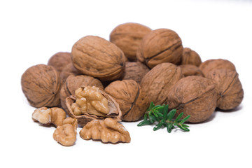 nuts dried fruits isolated on white