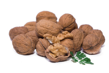 nuts dried fruits isolated on white