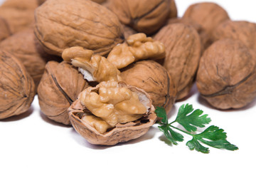 nuts dried fruits isolated on white