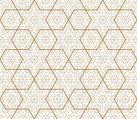 Seamless geometric pattern based on japanese ornament kumiko .
