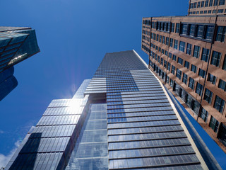 New York, NY, USA. View of skyscrapers at the Hudson Yards. The new neighborhood on the West Side of Midtown Manhattan