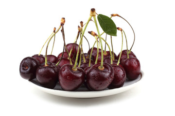 Cherries on dish