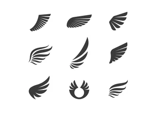 Fotobehang wing logo symbol icon vector illustration © sangidan