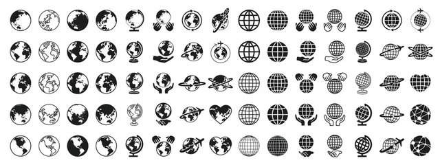 Fotobehang  Earth Global Black and White Set © SUE