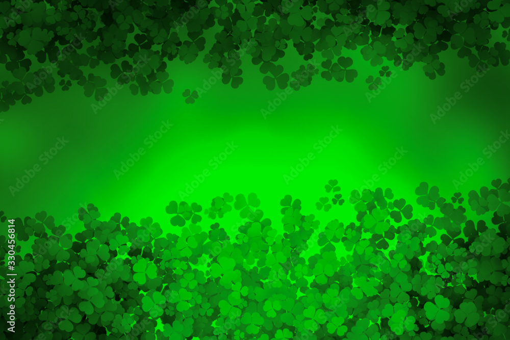 Aufkleber green bokeh lights defocused for design patrick's day background