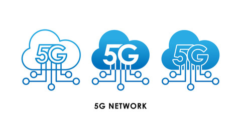 5G Network icon logo vector illustration. 5G internet connection vector template design. 5G network technology vector illustration for web, sign, symbol, logo, app, UI.