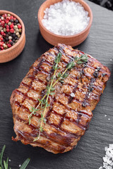 Beef steak with spices.