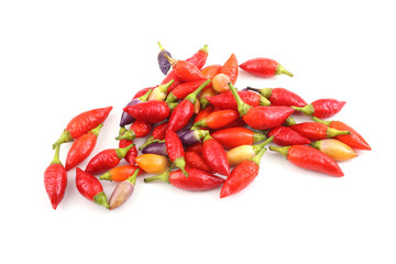 Different color hot peppers