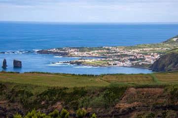 Coastal view and Atlantic Ocean, Mosteiros, Ponta Delgada, Sao Miguel Island, Azores, Portugal