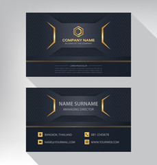 Business card in modern luxury style black and gold color