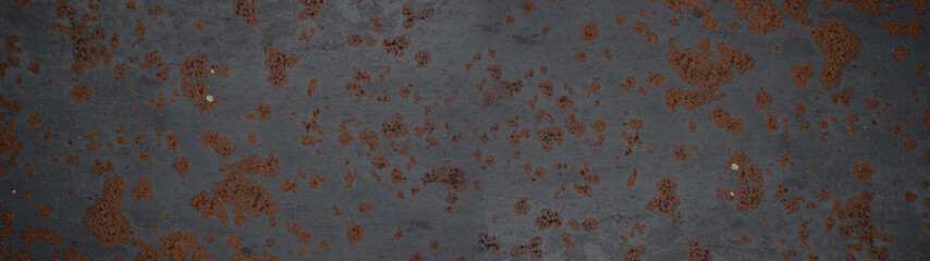 Rusty black anthracite dark metal wall texture background banner panorama, with space for text