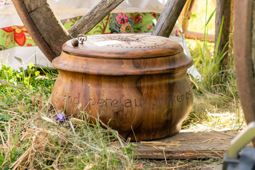 Old pot in a garden