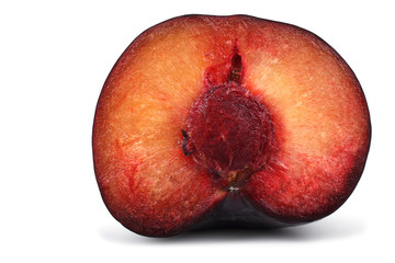 Half of black plum