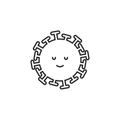 Smile virus border icon on grey background. Emotions. Happy virus. Black icon